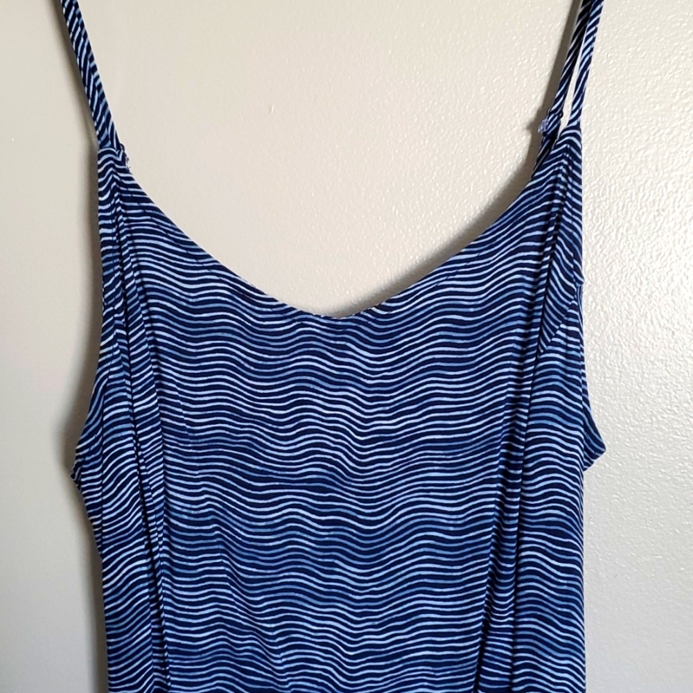 Old Navy Dress Women's Medium Blue Spring Summer Maxi Spaghetti Strap Sundress - Picture 3 of 7